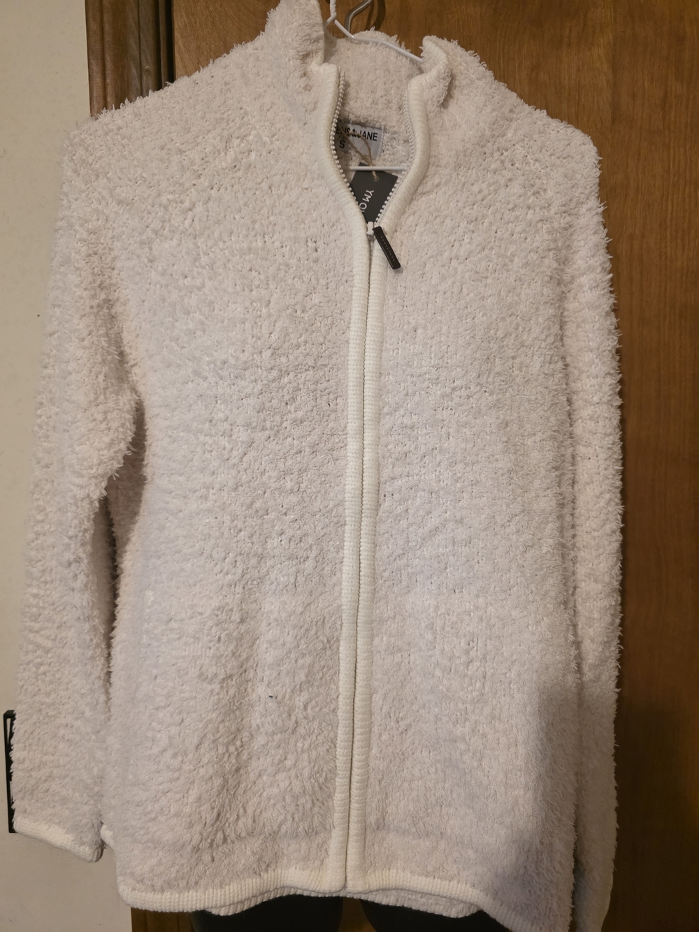 Plush Zip-Up Teddy Jacket in Cream - Cozy Everyday Layer